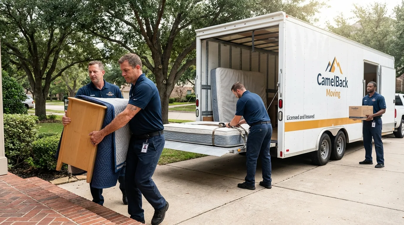 Crew loading residential truck for cross-state move from South River, NJ