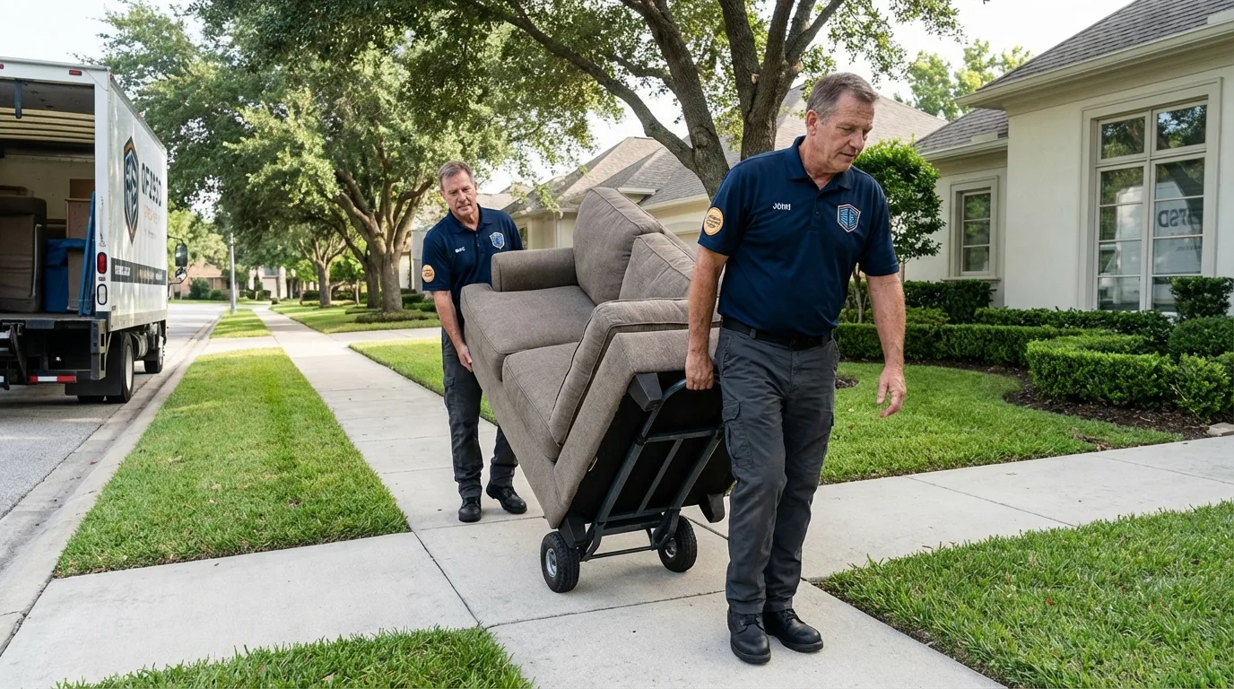 Local residential moving crew loading furniture in South River, NJ